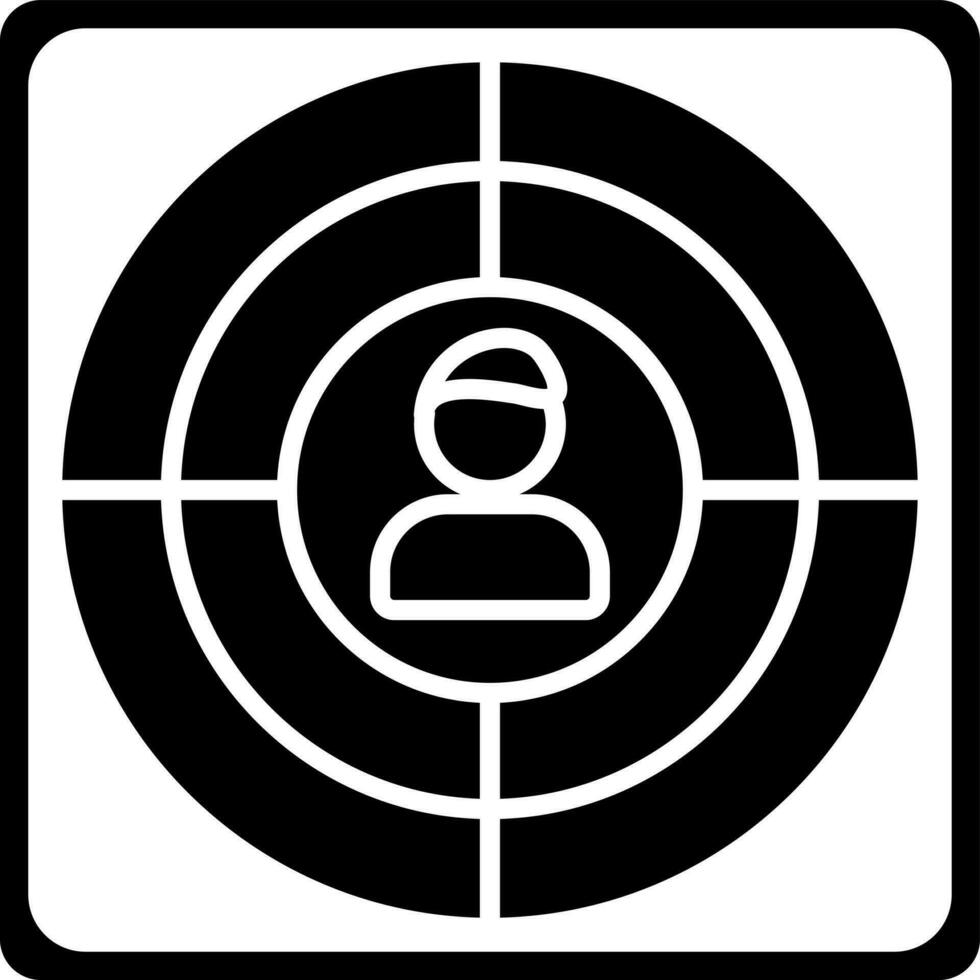 Illustration of user target flat icon. vector