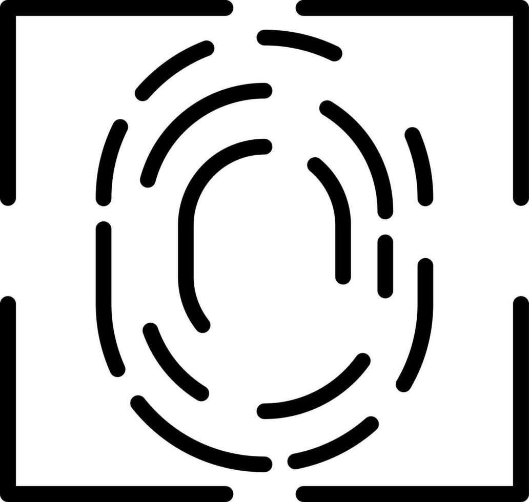 Vector illustration of fingerprint glyph icon.