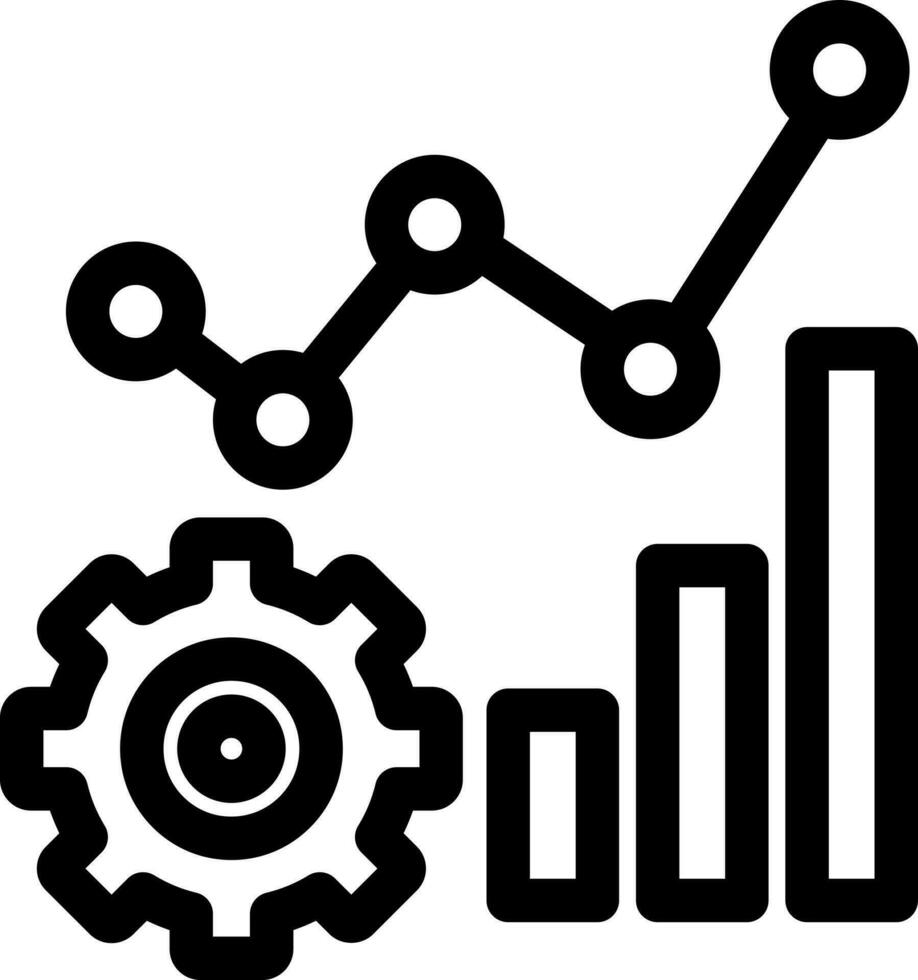 Financial management graph icon in line art. vector