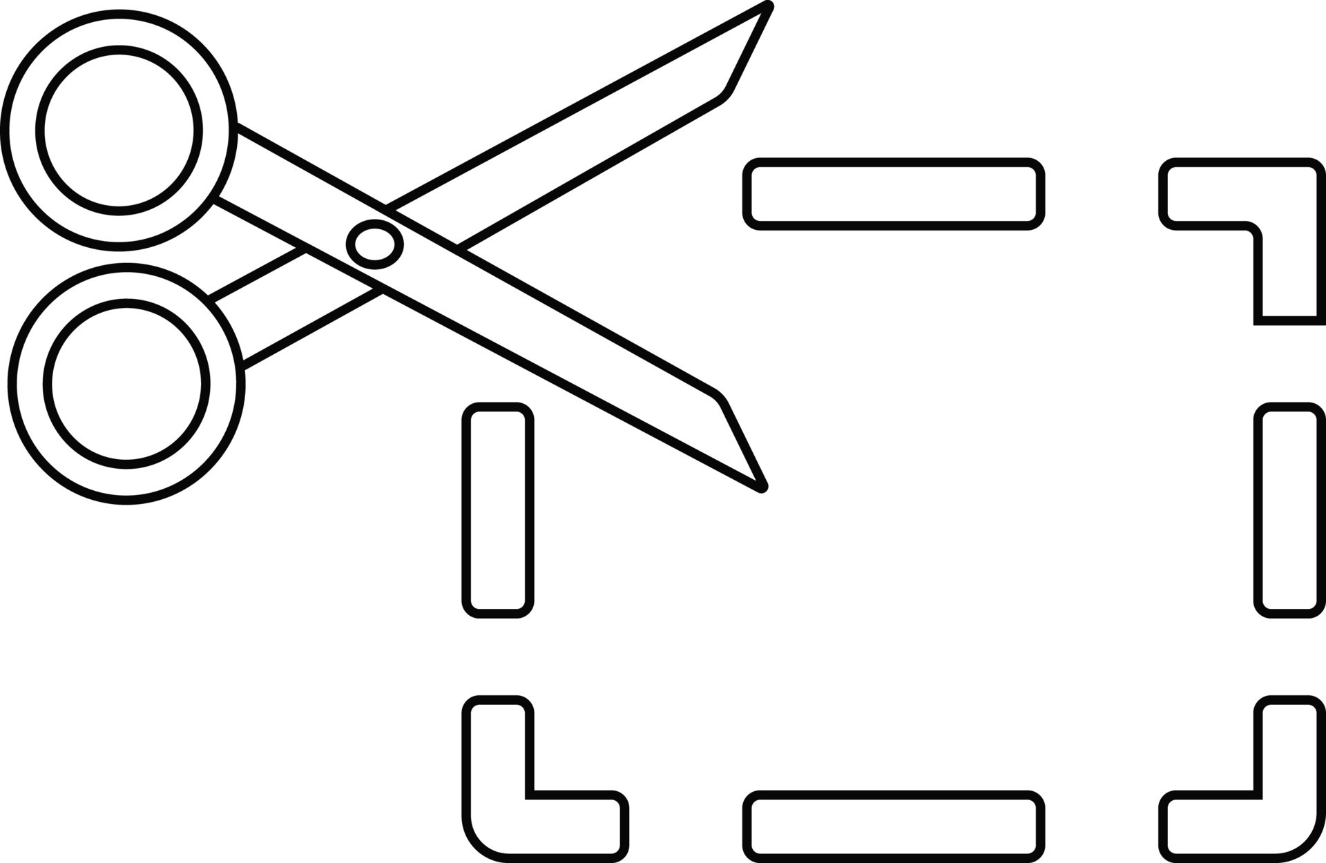 Black line art scissor in flat style. 24286657 Vector Art at Vecteezy