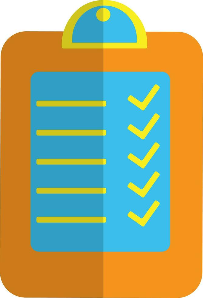 Blank checklist in orange and blue color. vector