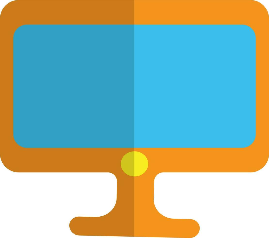 Orange and blue computer on white background. vector