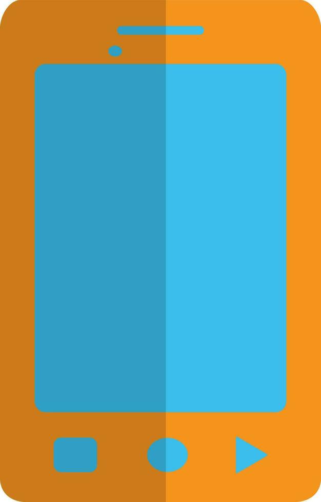 Illustration of smartphone in orange and blue color. vector