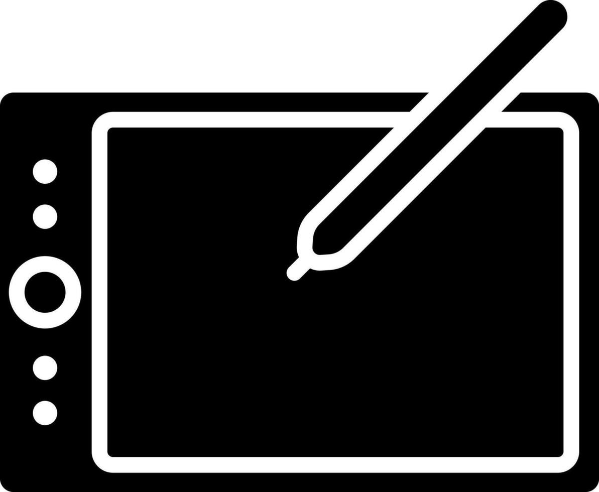 Vector illustration of graphic tablet icon in flat style.