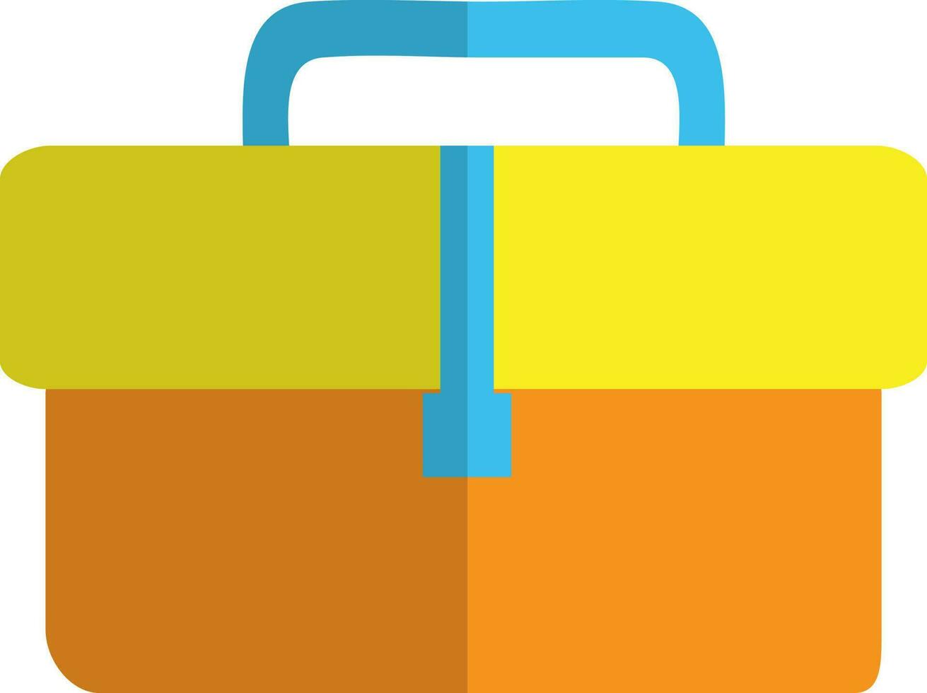 bolso en naranja y amarillo, azul color. vector