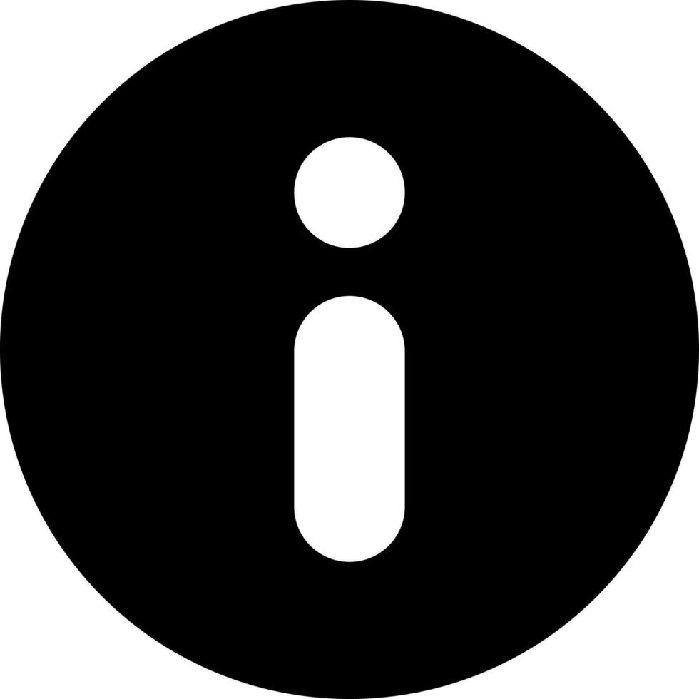 Isolated information icon in glyph style. vector