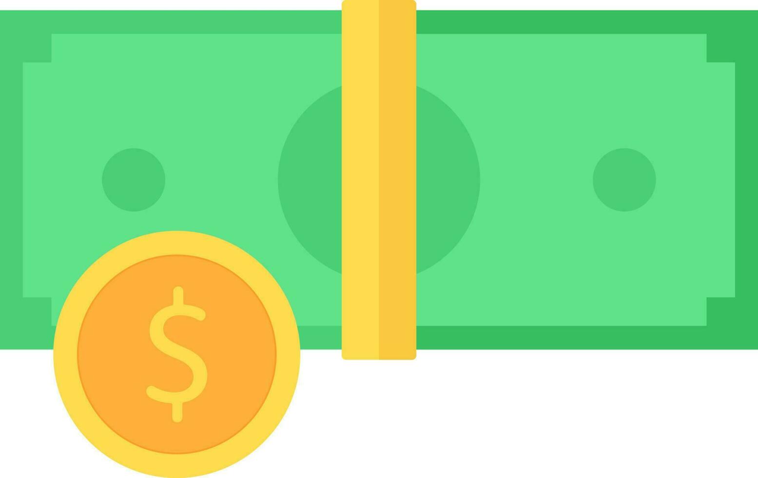 Cash Money of Banknotes and Coins icon in flat style. vector