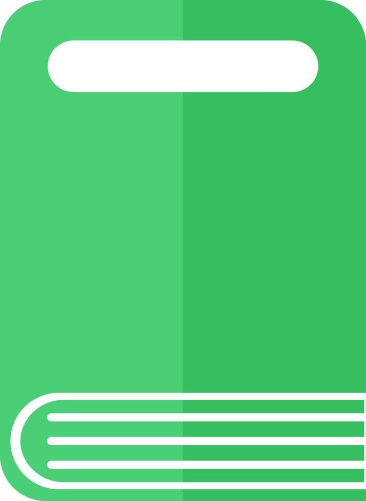 Illustration of Book icon in green and white color. vector