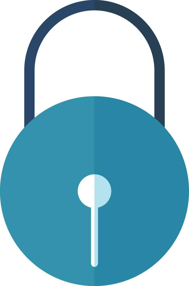 Illustration of Lock icon in blue color. vector