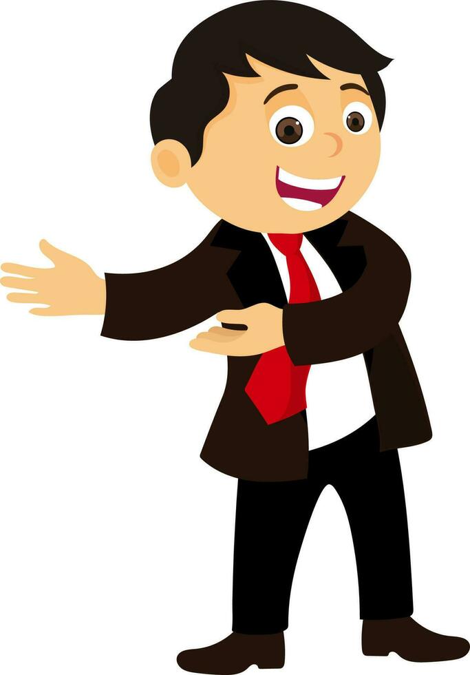 Young happy Businessman character. vector