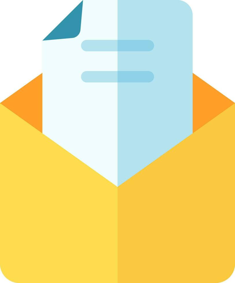 correo o sobre icono en amarillo y azul color. vector