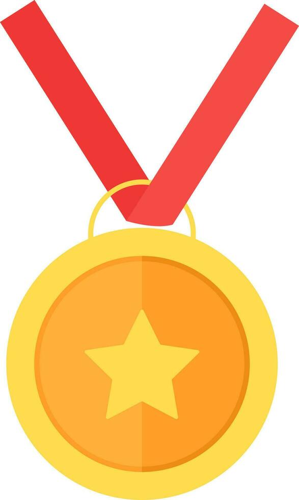 Star Medal icon in red and orange color. vector