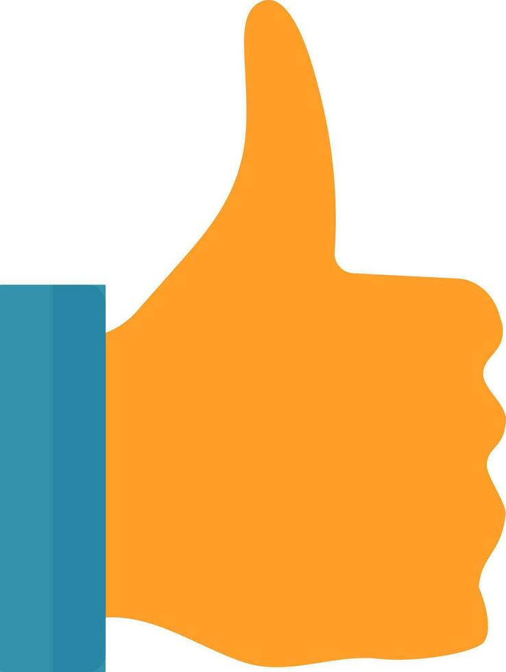 Like or Thumb up icon on orange and blue color. vector