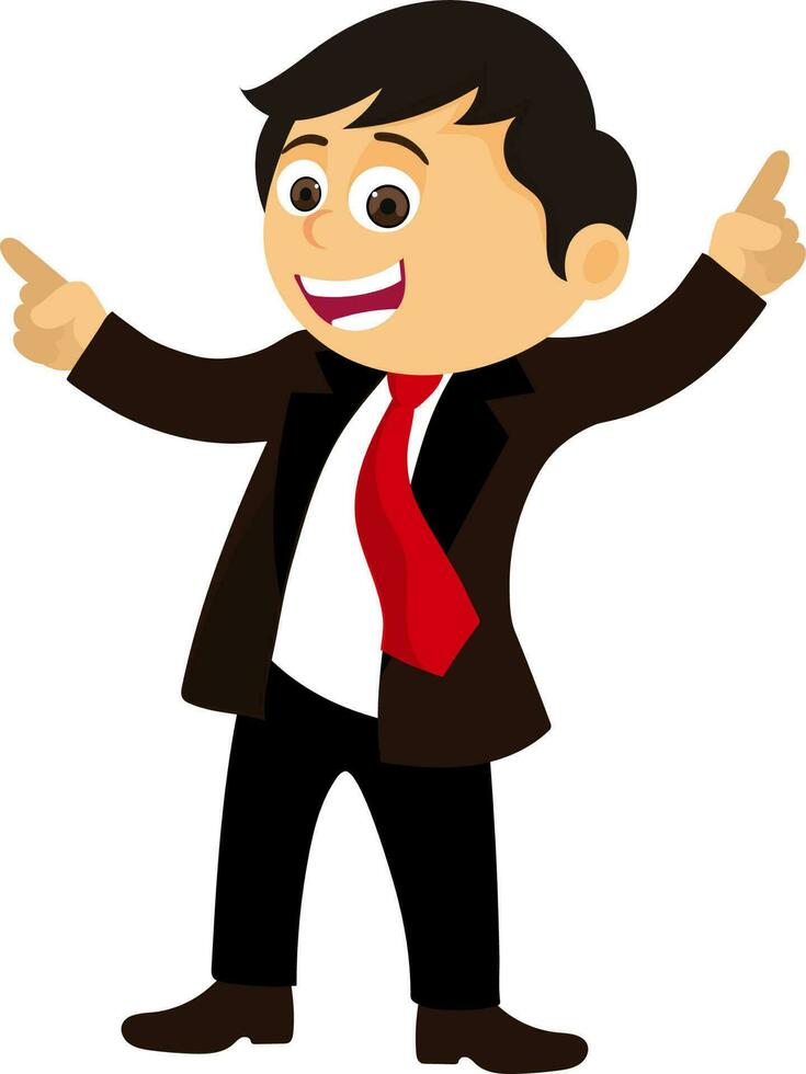 personaje de un joven bailando empresario. vector