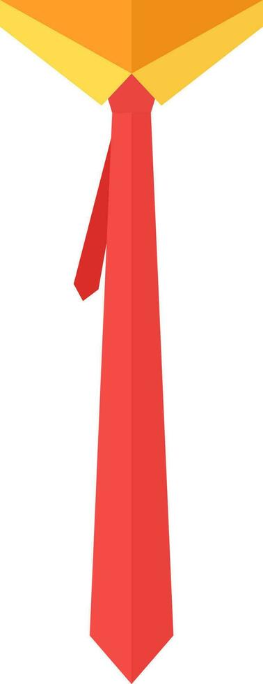 Necktie icon in orange and red color. vector