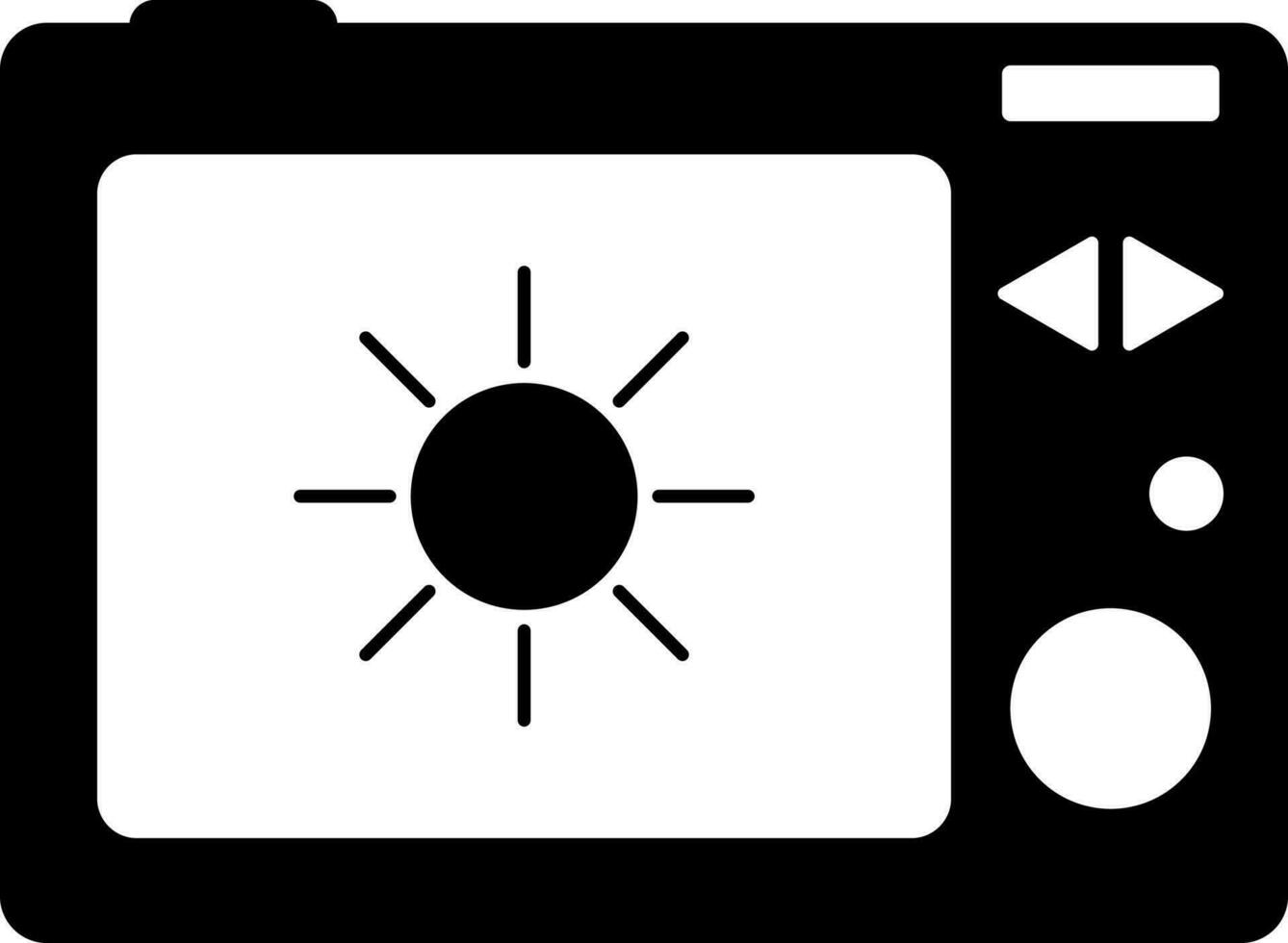 Sunlight mode icon on camera screen. vector