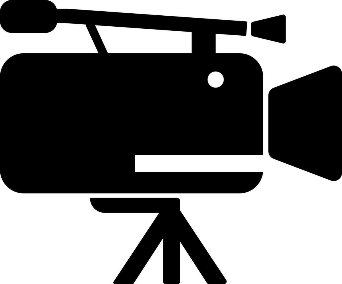 Black and white journalism video camera. vector
