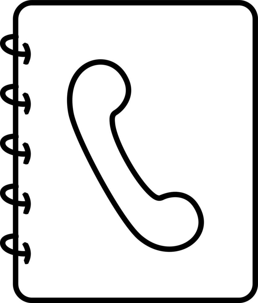 Flat line art symbol of Phone Book. vector