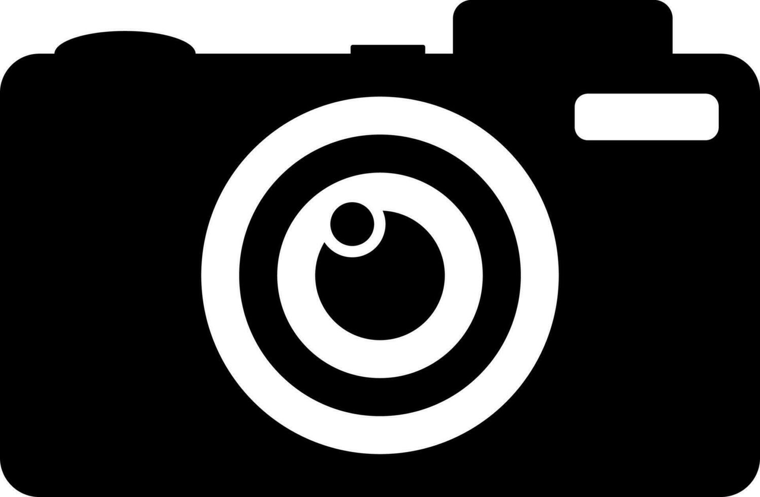 Black and white flat style camera. vector