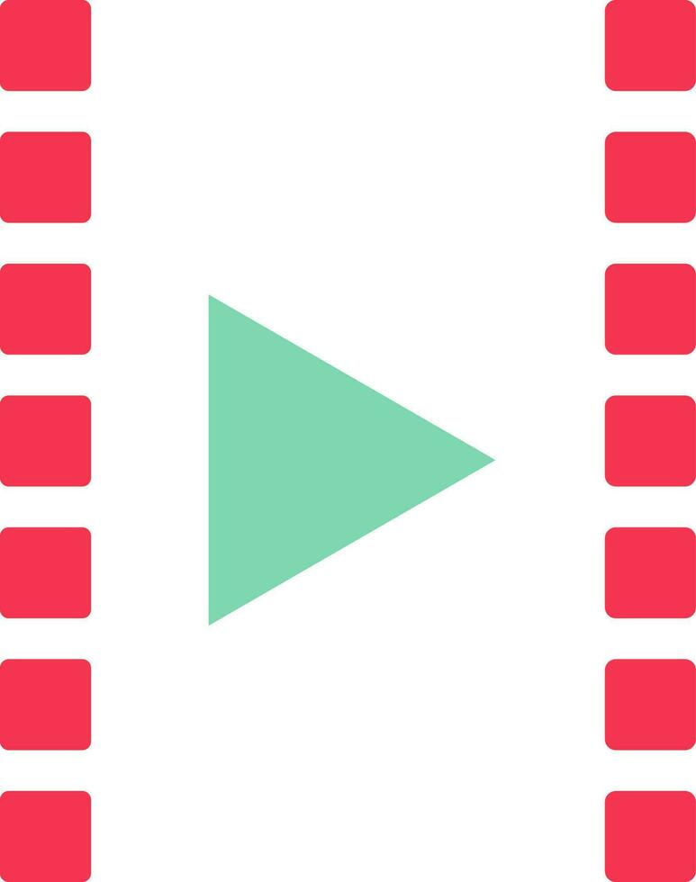 Movie film strip in flat illustration. vector