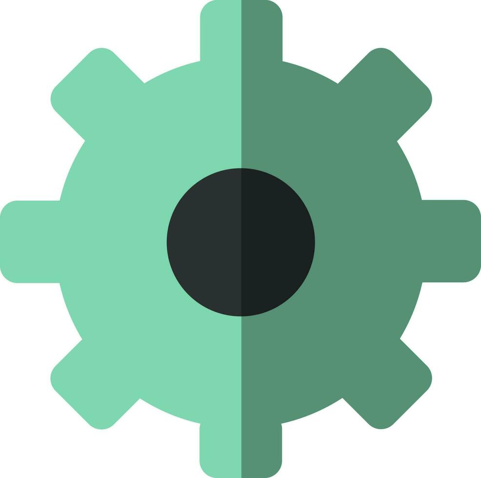 Shiny green setting icon. vector