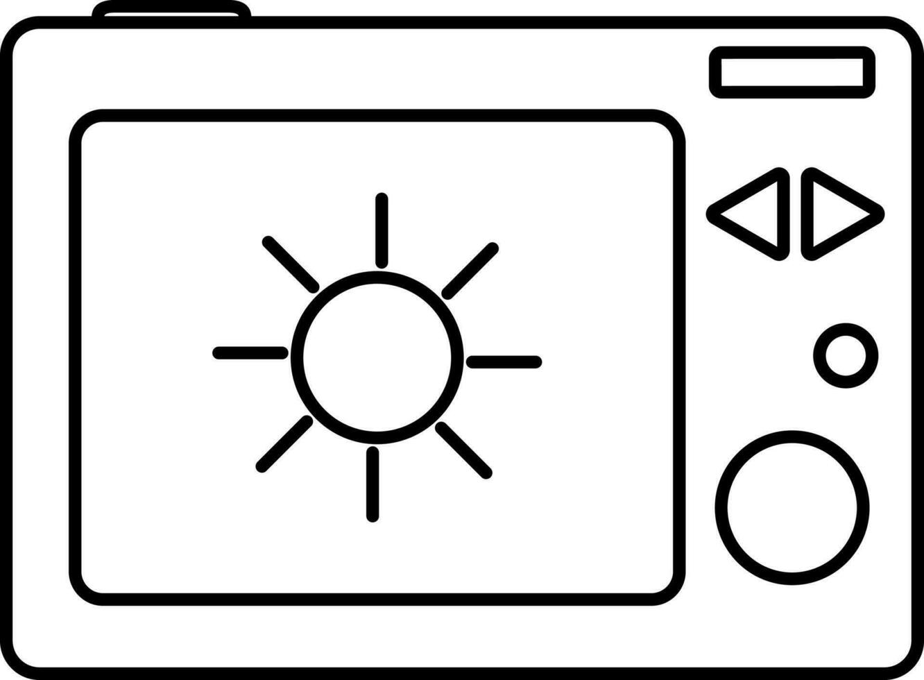 Sunlight mode icon on camera screen. vector