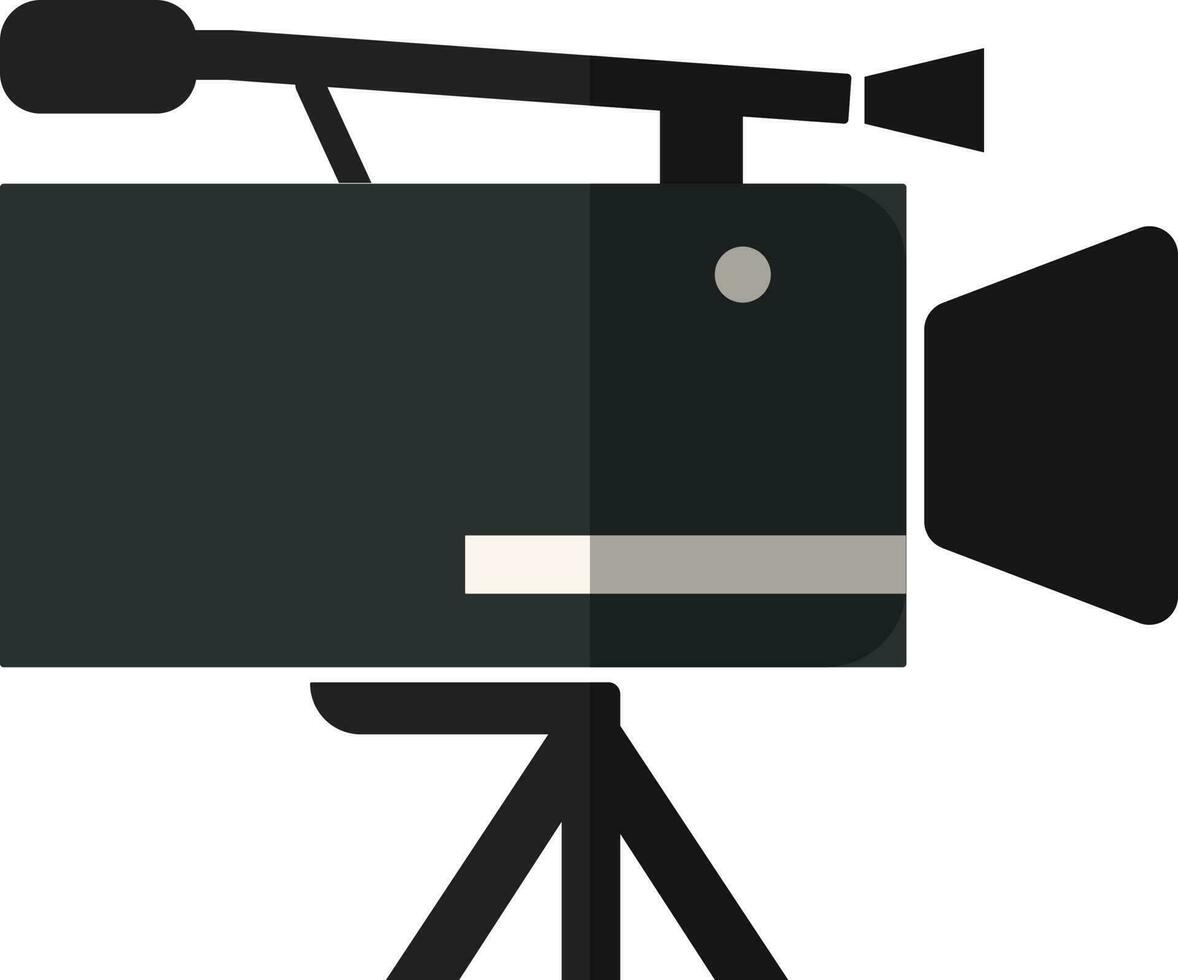 Black journalism video camera. vector