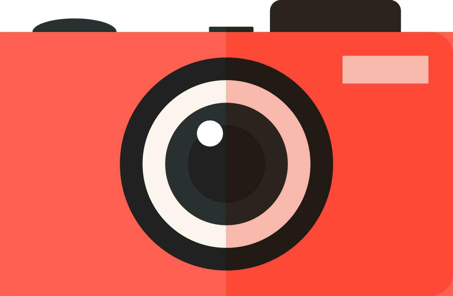 Beautiful black and orange flat camera icon. vector