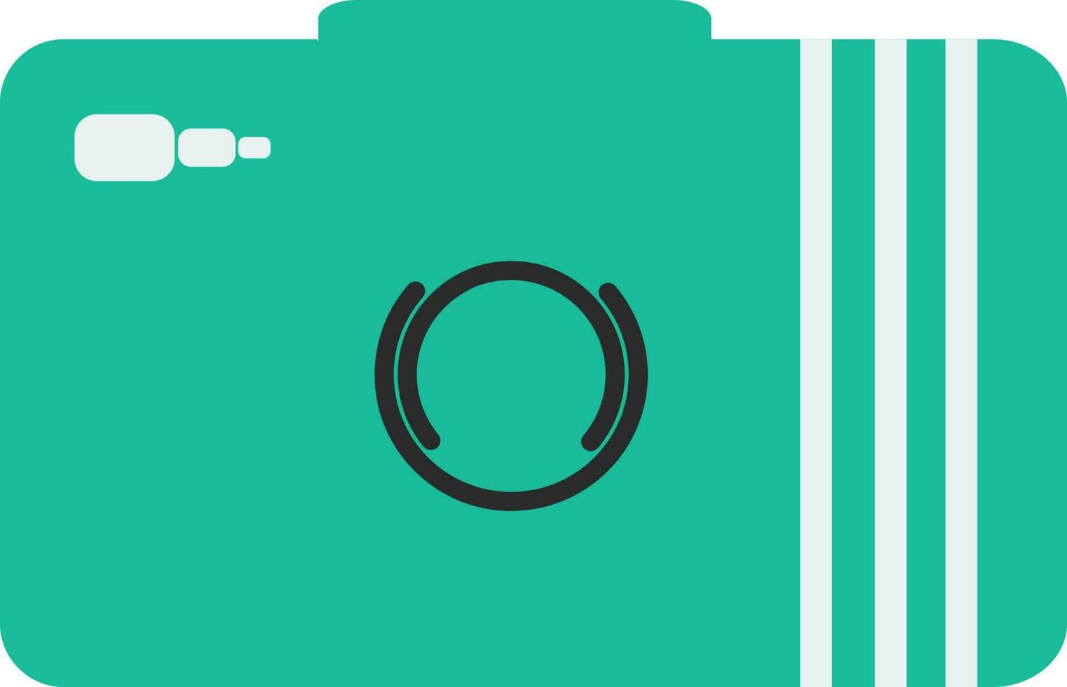 Green flat style camera icon. vector