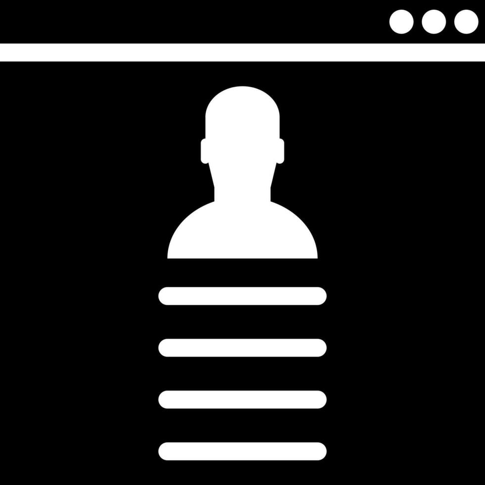 Vector illustration of user web curriculum icon.