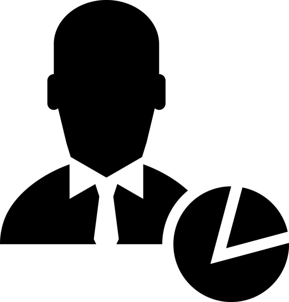 businessman perfomance concept pie chart icon. vector
