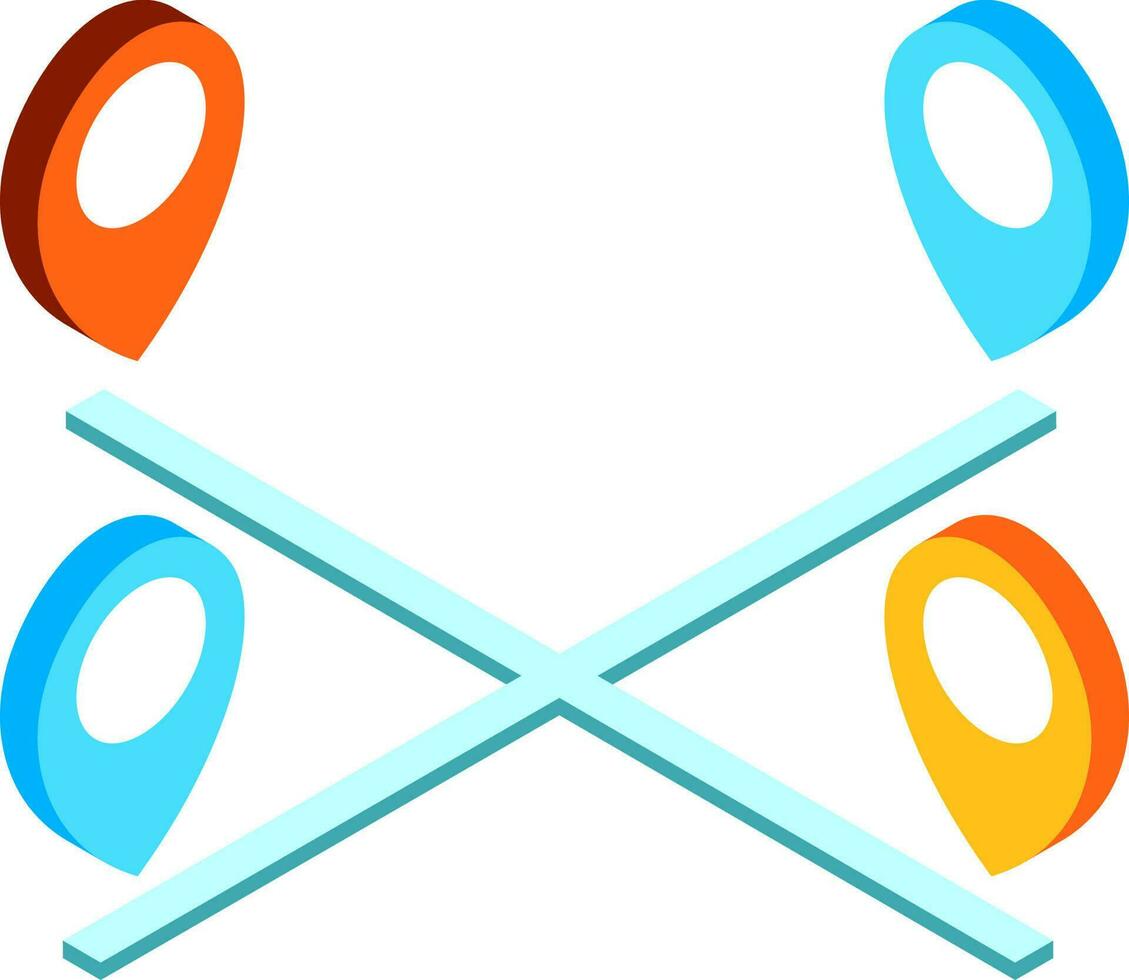 3D illustration of location tracking symbol. vector