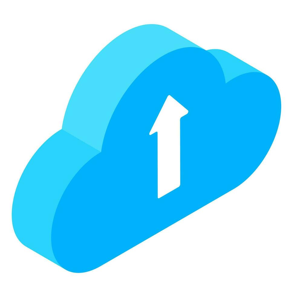 3D style cloud computing element. vector