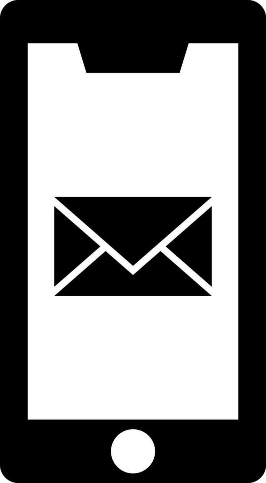 Mail or envelope in smartphone screen icon. vector