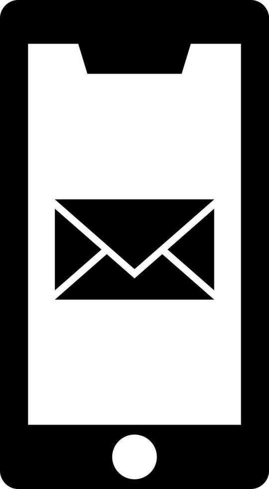 correo o sobre en teléfono inteligente pantalla icono. vector