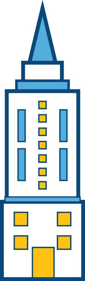 Flat vector style building tower.