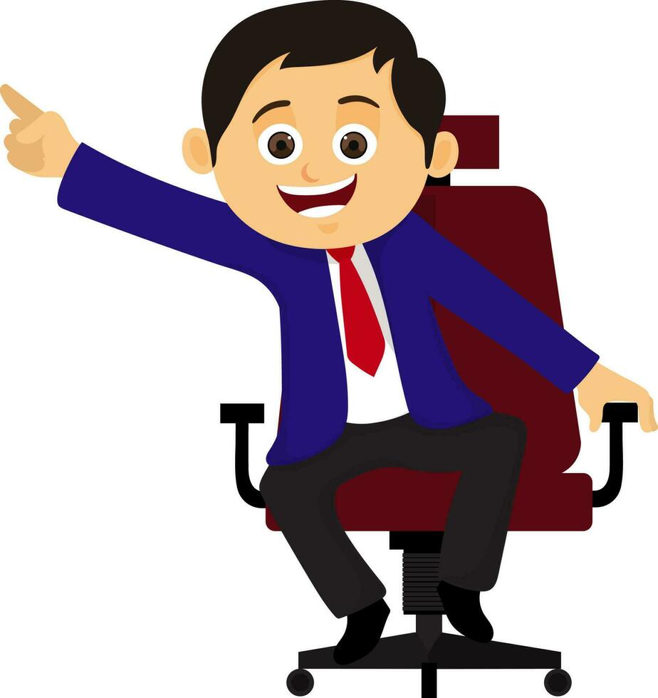 Young Businessman sitting on chair. vector
