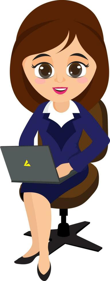 Young working Business Woman character. vector