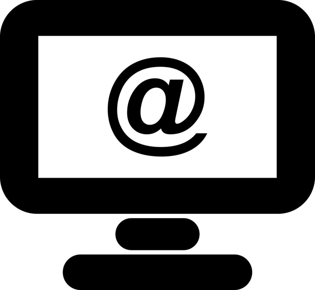 E-Commerce concept, Email on computer screen glyph icon. vector