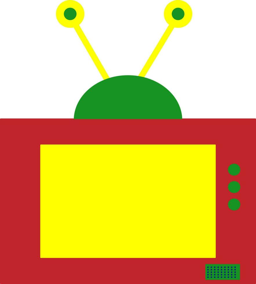 aislado antiguo televisión pantalla en plano estilo. vector