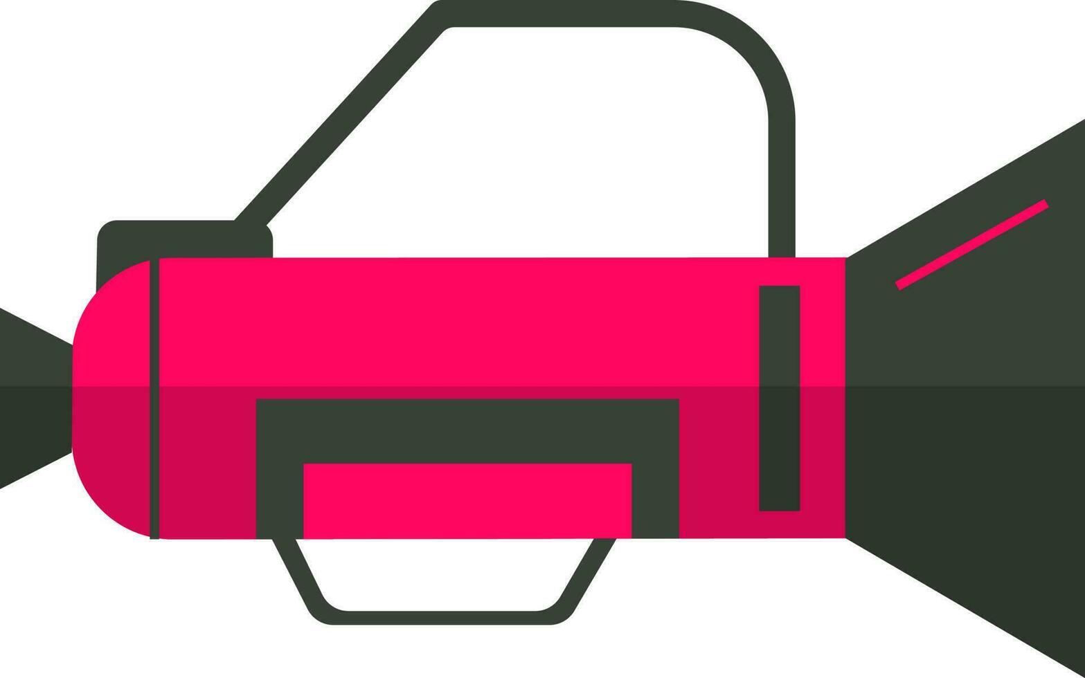 Video camera in pink and black color. vector