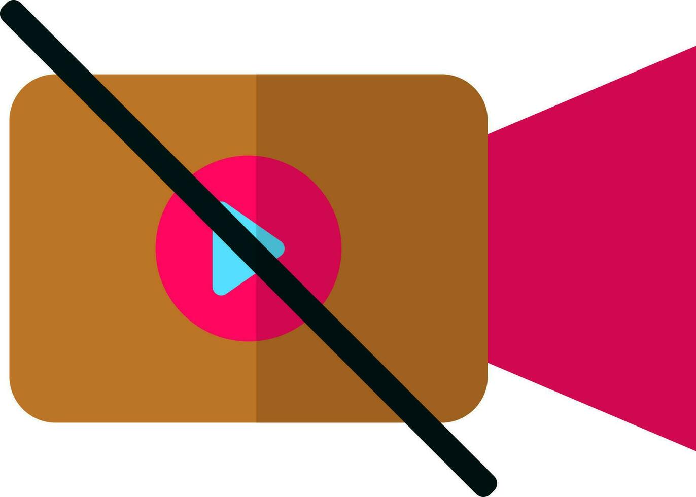 Pink and brown video camera. vector
