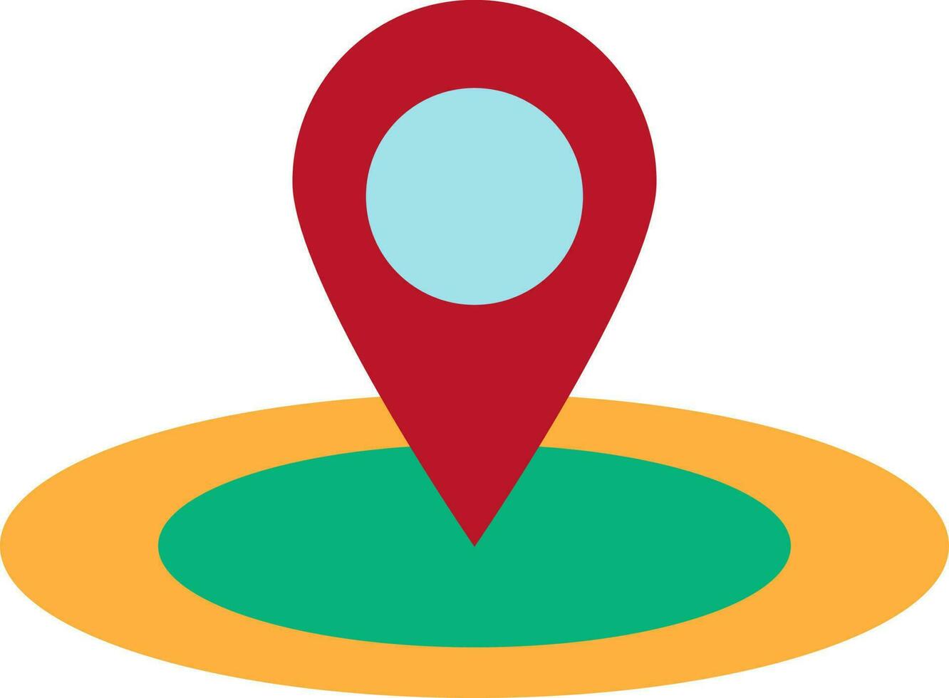 Pointer on map in flat style. vector