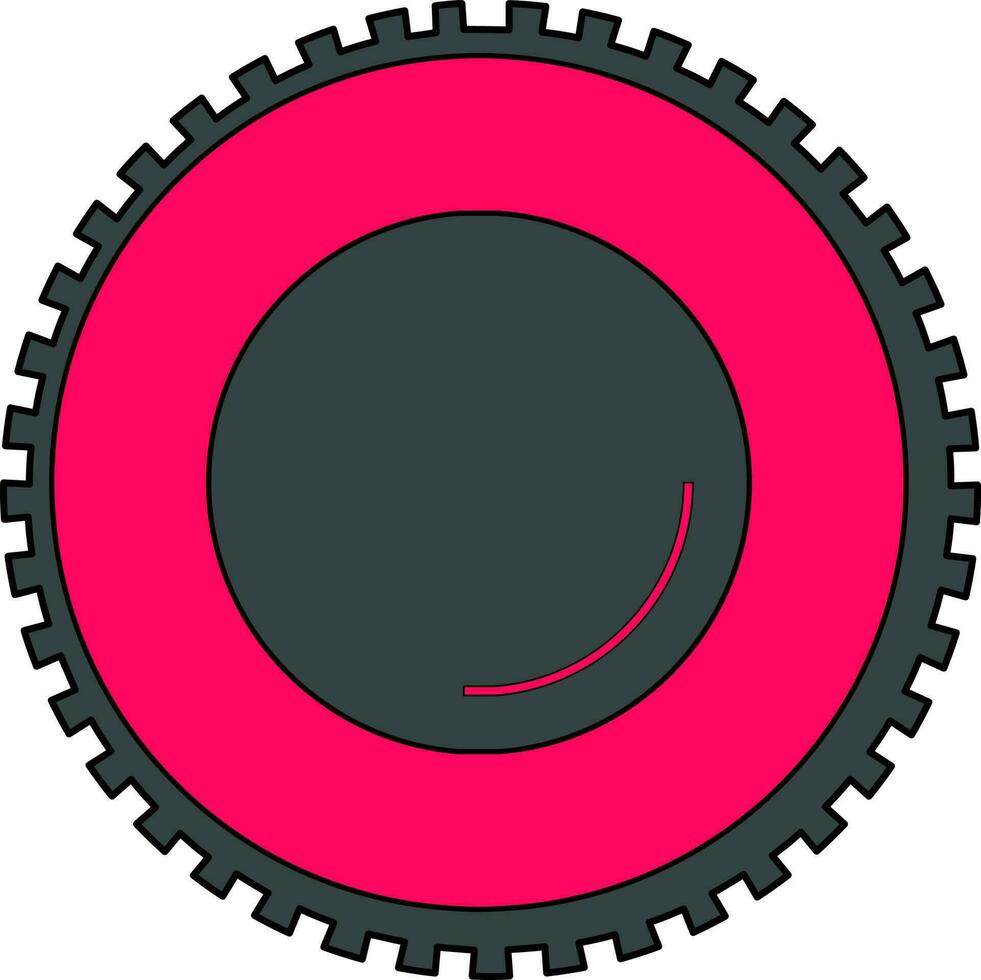 Black and pink camera lens. vector