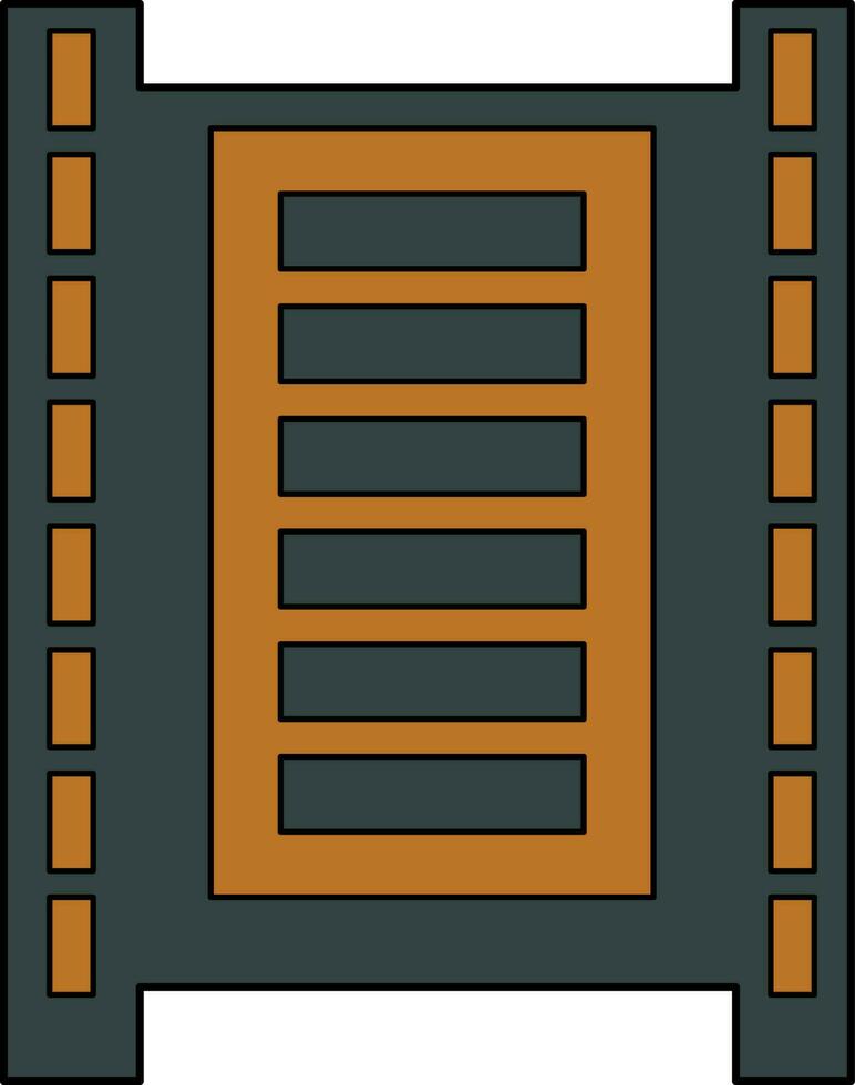 Black and brown film strip icon. vector