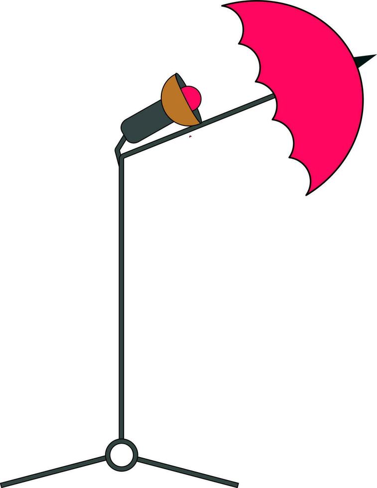 Studio spot light with umbrella. vector