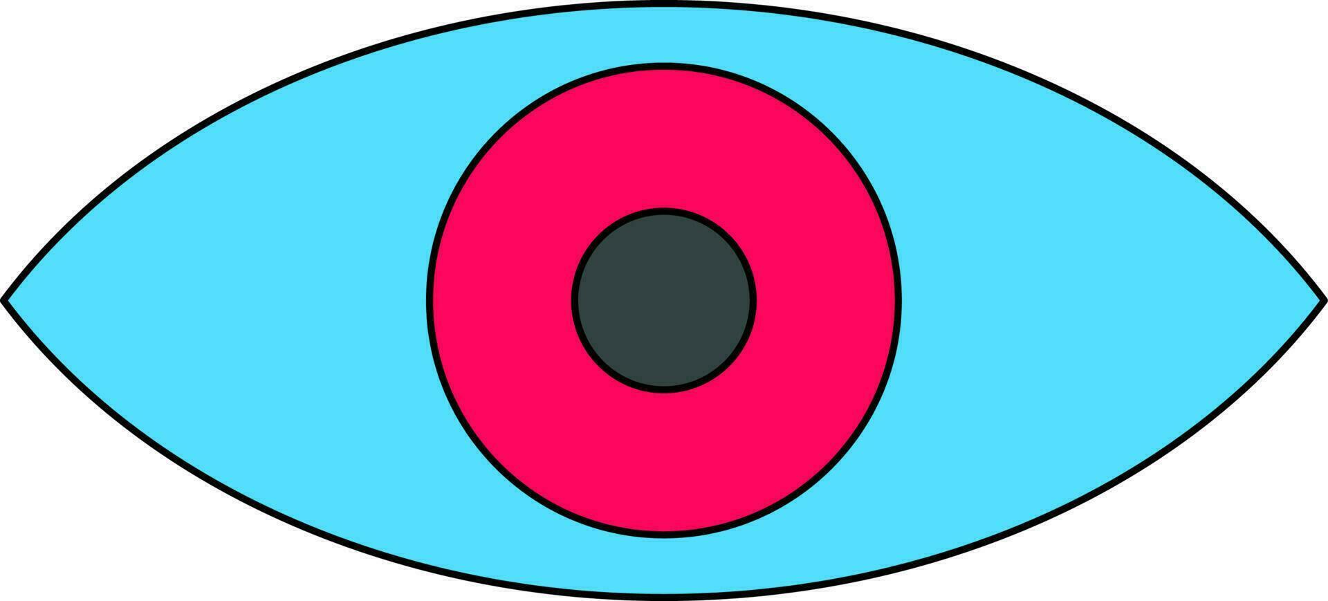 Isolated eye lens in blue and pink color. vector