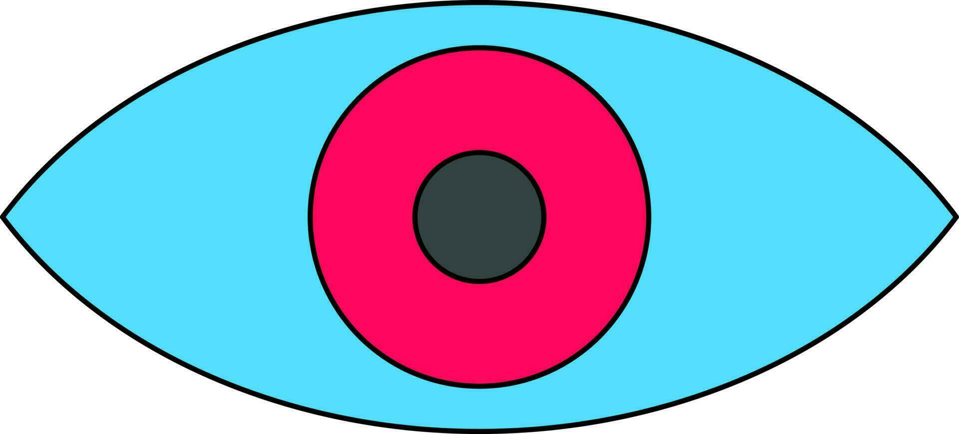 Isolated eye lens in blue and pink color. vector