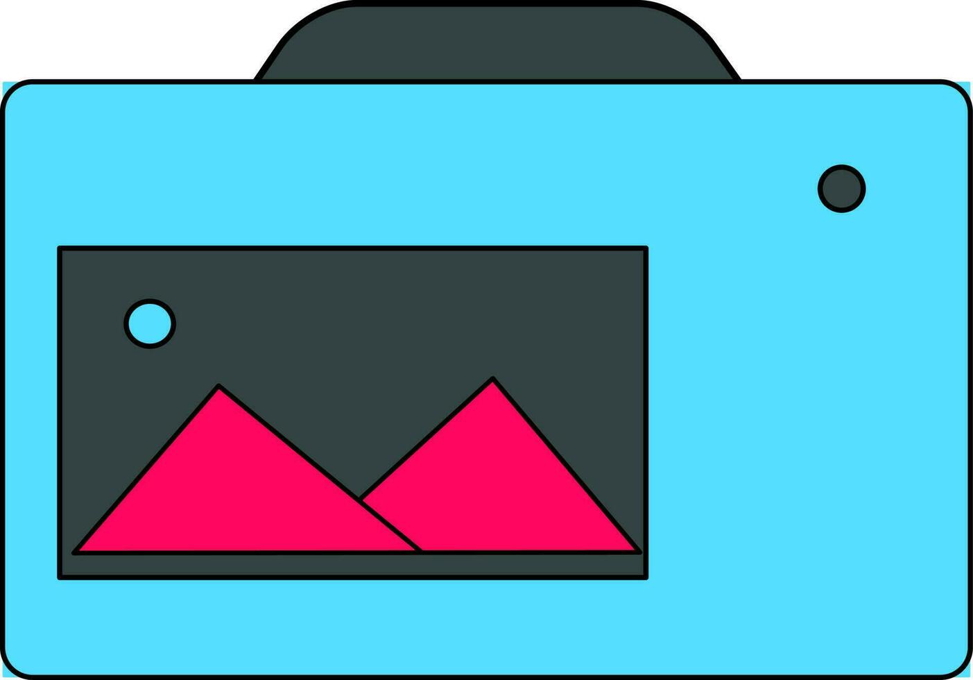 Landscape image capture in camera. vector