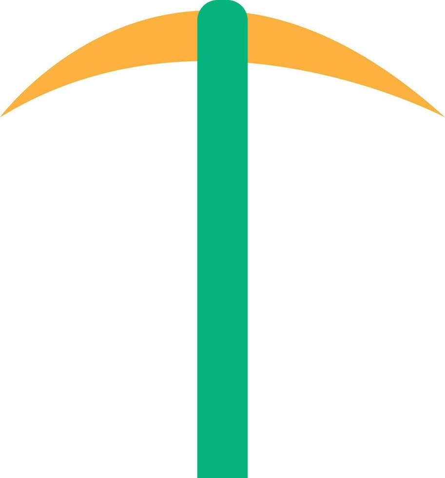 Orange and green pick axe. vector